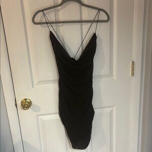 Elegant Black Draped Dress